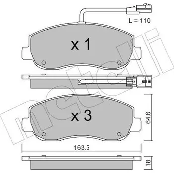 Brzdová destička Sada brzdových destiček, kotoučová brzda METELLI 22-0898-0
