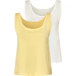 esmara® Dámské tílko s BIO bavlnou, 2 kusy (bílá/žlutá, XS(32/34))