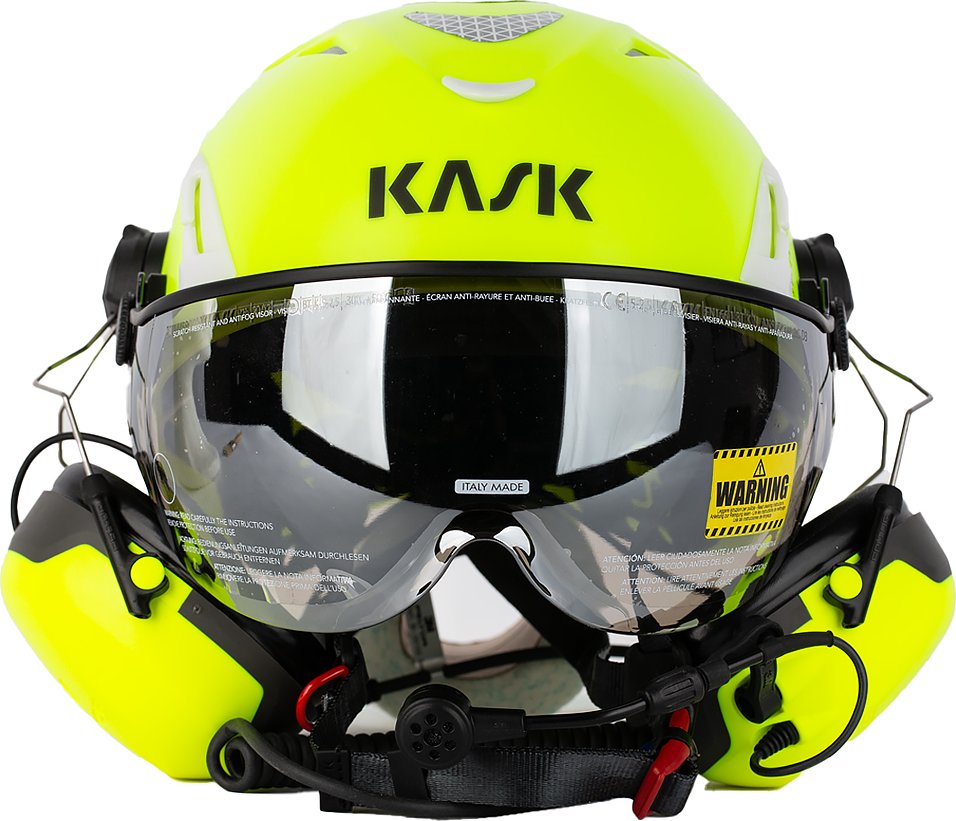 Přilba KASK HELITALK žlutá FLUO