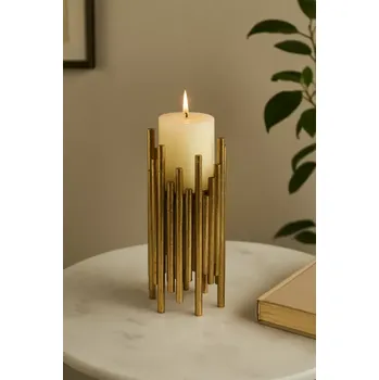 Svícen BePureHome Zlatý svícen s měděnou patinou, výška 24 cm (designový kousek s osobitým šarmem)