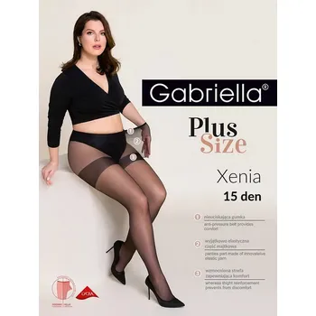 Dámské punčochy Gabriella punčocháče Xenia plus 15DEN - tělová, XL (Dámské punčochové kalhoty Gabriella)