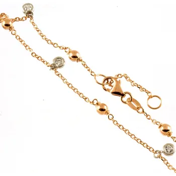 Náramek ŠPERKY-NM, Zlatý náramek s kamínky v růžovém zlatě 1945 Délka náramku: 19 cm