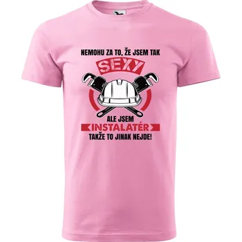 Pánské tričko DOBRÝ TRIKO Pánské tričko s potiskem Sexy instalatér Velikost: 2XL, Barva: Růžová