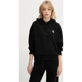 Dámská mikina Bavlněná mikina Karl Lagerfeld IKON A3W20053 černá 99X, vel. XL