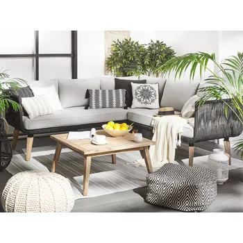 Podsedák Sada potahů na zahradní polštáře šedá polyester povlaky na sedadlo a opěradlo exteriér Beliani