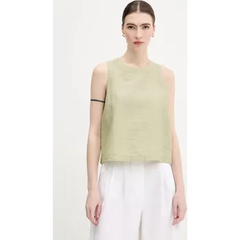 Dámská halenka Halenka se lněnou směsí United Colors of Benetton dámská, zelená barva, vzorovaná, 5YPVDQ0BL 71X, vel. L