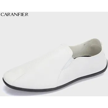 Pánské mokasíny Kožené zimní mokasíny pánské loafers Barva: Bílá, Velikost: 37