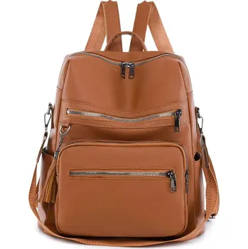 Městský batoh Dámský kožený batoh FL114 Barva (Varianta): Hnědá
