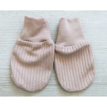 Rukavice AMÁLKA Bavlněné rukavičky žebrované, oříškové latté Velikost: 68-80