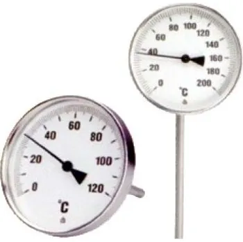 Kuchyňský teploměr TER TEPLOMĚR TR100 0-200ST C L=100MM DVOJKOVOVÝ ROVNÝ TR100-100/0+200