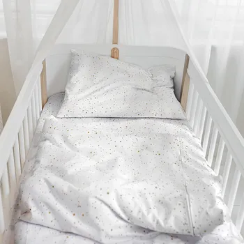 Povlečení HEDDA Bavlněné povlečení Luisine bílé se zlatým potiskem - set 100x135 cm + 40x60 cm