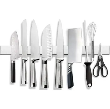 Stojan na nože Magnetická lišta na nože nalepovací – nerez, 40 cm