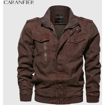 Pánský bomber Pošívaná džínová bunda Vintage Military s prošíváním Barva: Vínová, Velikost: L