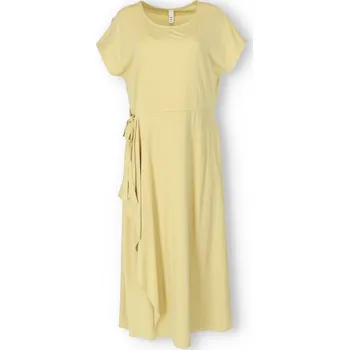 Dámské šaty Dlouhé šaty s volánem SUN 9110 barva: žlutá světlá