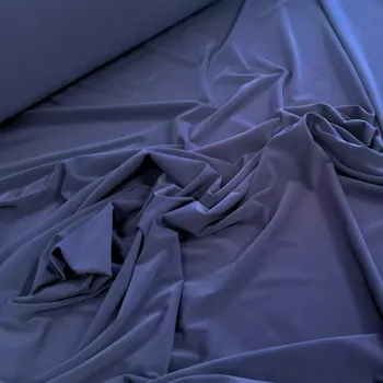 Venezia Navy, polyesterový úplet (E) (Příjemný polyesterový úplet)