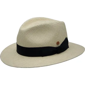 Klobouk Luxusní panamský klobouk Fedora s černou stuhou - Mayser Mathis - UV faktor 80 Velikost: 57 cm (M)