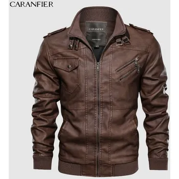 Moto bunda Pánska kožená bunda motorkárska s kapucňou a bez Velikost: L, Barva (Varianta): Kávová bez kapuce