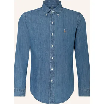 Pánská košile Polo Ralph Lauren Pánská Džínová Košile Custom Fit, modrá, 35