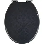 Tmavě šedé WC sedátko se snadným zavíráním Wenko Bellevue, 42,5 x 35,5 cm ID_1015448