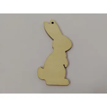 Vánoční dekorace Dřevěný výřez zajíček č.2