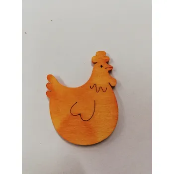 Dřevěná hračka Dřevěný výřez Slepička oranžová
