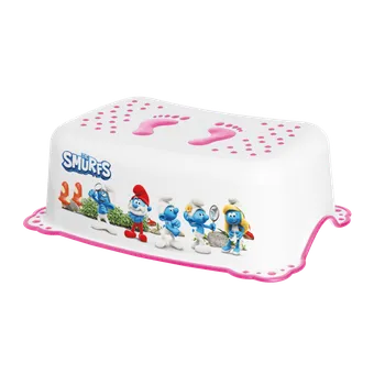 Stolička Maltex Stupátko The Smurfs, bílá/růžová