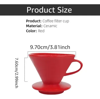 Příprava kávy Keramický ruční filtr na kávu | ruční překapávač - Červený