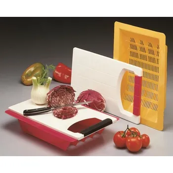Organizace kuchyně Prkénko kuchyňské 39x22 cm plast+odkapávač na zeleninu