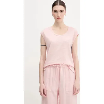 Dámské tričko Plátěné tričko United Colors of Benetton dámské, růžová barva, 37UJE16B1 03X, vel. L