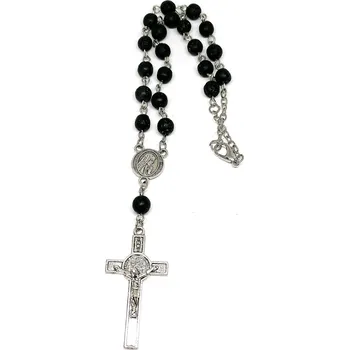 Náhrdelník Černá láva – růženec se zapínáním pro ochranu a energii Země