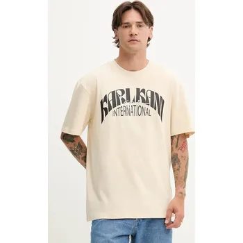 Pánské tričko Bavlněné tričko Karl Kani pánské, béžová barva, s potiskem, PD00005360 01X, vel. XS