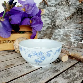 VITAL miska 14,5 cm, šedomodré kytičky, Thun 1794 (Porcelánová miska 2. jakost)