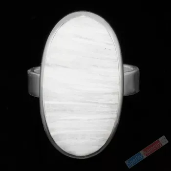 Prsten Stříbrný prsten (Ag 925/1000) s bílým skolecitem QAA, vel. kamene cca 26 x 15 mm, "andělská křídla", RARITA (SC6059R)