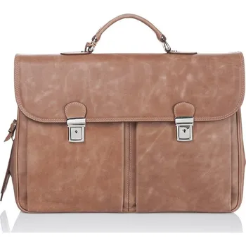 Pánská aktovka Koňakově hnědá pánská aktovka z telecí kůže Ferruccio Laconi Brief ID_1216218