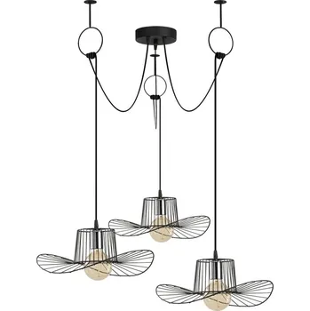 Černé závěsné svítidlo pro 3 žárovky Opviq lights Tel Hat ID_1333190