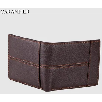 Peněženka Prešívaná pánska peňaženka z pravej kože Barva: Hnědá