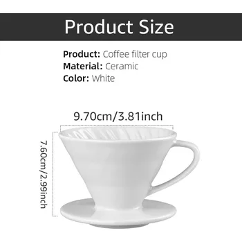 Kávovar Keramický ruční filtr na kávu | ruční překapávač - Bílý