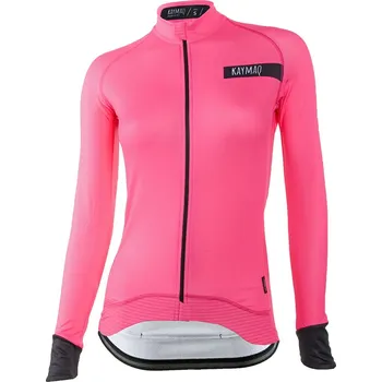 cyklistický dres KAYMAQ BDK002 dámský cyklodres dlouhý rukáv růžová S