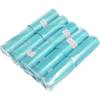 sáček na exkrement Plastové sáčky na psí exkrementy 10 rolí světle modré barvy