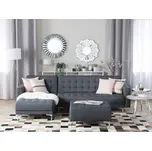 Rohová rozkládací pohovka tmavě šedá polyesterové čalounění moderní styl 4místná modulární pravostranná ve tvaru L obývací pokoj Beliani