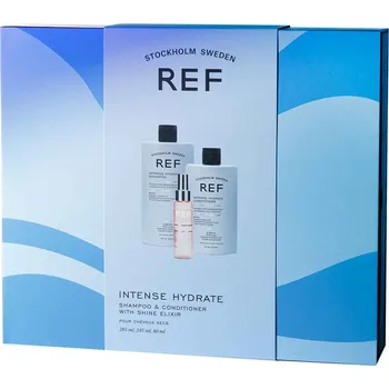 Šampon Ref Stockhom Hydrate Gift Box dárková sada Intense Hydrate hydratační šampon na vlasy 285 ml + Intense Hydrate hydratační kondicionér na vlasy 245 ml + Shine Elixir 80ml