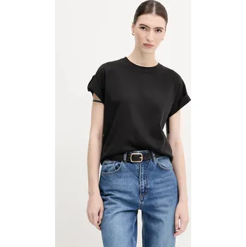 Dámské tričko Bavlněné tričko Tommy Hilfiger dámské, černá barva, WW0WW45628 99X, vel. M