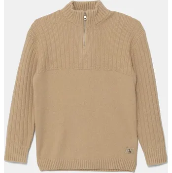 Dívčí svetr Dětský svetr Calvin Klein Jeans IB0IB02519.9BYA béžová 08X, vel. 128