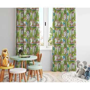 Dekorativní polštářek Orbytex Dětský zatemňovací závěs hotový - město Rozměry: povláček na polštářek 40x40 na zip (bez výplně)