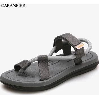 Dámské sandále Pánské letní sandály plážová obuv s plochou podlážkou Velikost: 44, Barva (Varianta): Šedá 5