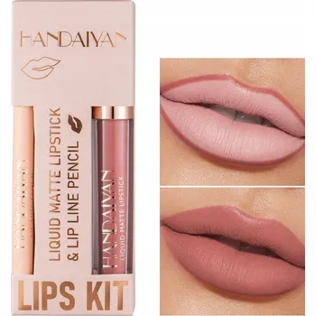 Rtěnka Sada Matná Tekutá Rtěnka a Konturovací Tužka na Rty 2v1 Handaiyan #7