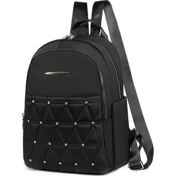 Městský batoh Elegantní batoh s prošíváním a zlatými korálky Barva: Černá, Velikost: 26cm x 34cm x 13cm