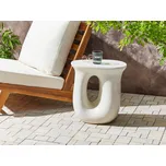 Odkládací stolek bílý terrazzo efekt MgO sklolaminát odolný proti povětrnostním vlivům a UV záření moderní styl exteriér interiér Beliani