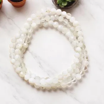 Drahý kámen Náramek Měsíční kámen, 5 mm