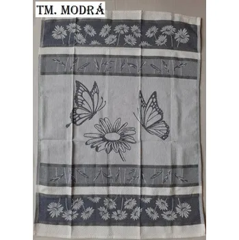 Utěrka UTĚRKA BAMBUS žakár motýl * květ tm.modrá